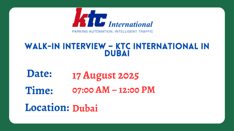 Walk-In Interview – KTC International in Dubai