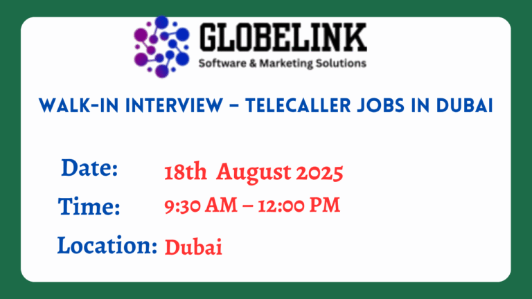 Walk-In Interview – Telecaller Jobs in Dubai
